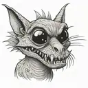 Chupacabra funny silly cartoon tattoo design idea