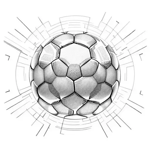 soccer ball and videogames and fire tattoo design idea
