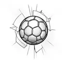 soccer ball and videogames and fire tattoo design idea
