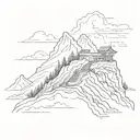 Noahs Ark on mountain peak tattoo design idea