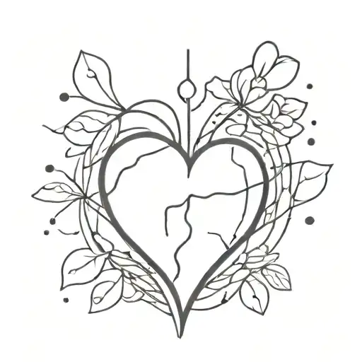 Broken heart tattoo design idea