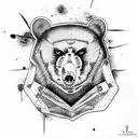 evil bear tattoo design idea
