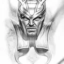 thor god tattoo design idea