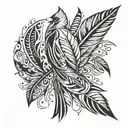 Cardinal feather tattoo design idea