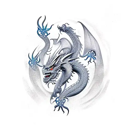 Dragon nordic style  tattoo design idea