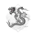 Dragon nordic style  tattoo design idea