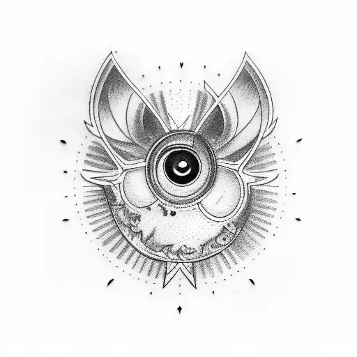 eyes with red accents in a frane tattoo design idea