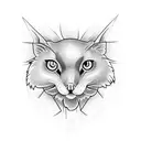 eyes with red accents in a frane tattoo design idea