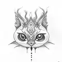 eyes with red accents in a frane tattoo design idea