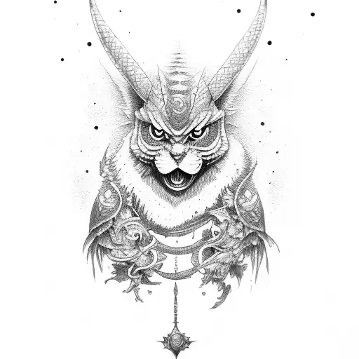 kuromi with a flak tattoo design idea