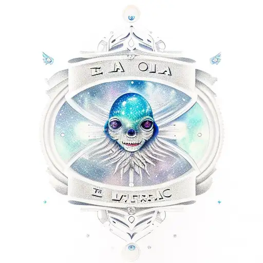 Ella name space theme with nautical element sleeve  tattoo design idea