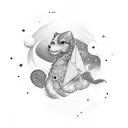 Ella name space theme with nautical element sleeve  tattoo design idea