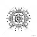 gears with mathematics tattoo design idea