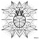 geometric pineapple tattoo design idea