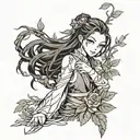 nezuko vines around arm tattoo design idea