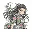 nezuko vines around arm tattoo design idea