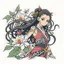 nezuko vines around arm tattoo design idea