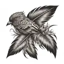 feather turning in to birds   tattoo design idea