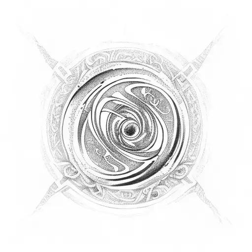 pictish swirl with nature tattoo design idea