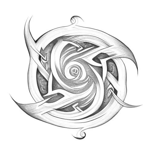 pictish swirl with nature tattoo design idea