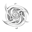 pictish swirl with nature tattoo design idea