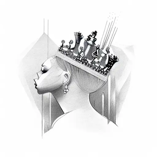 chess queen tattoo design idea