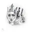 chess queen  tattoo design idea