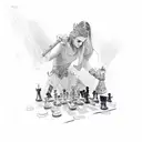 chess queen tattoo design idea