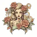 pinp up doll woman tattoo design idea