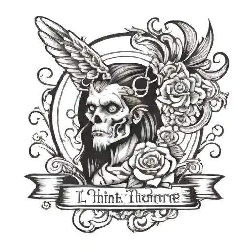 I think therefore I exist tattoo design idea