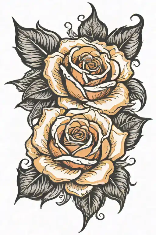 rose on fire tattoo design idea