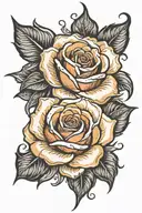 rose on fire tattoo design idea
