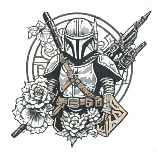 mandalorian symbol formed tattoo design idea