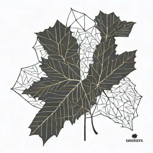 a minimalist drawing oh the outline of Belgium's frontiers, with a maple leaf inside of it  tattoo design idea