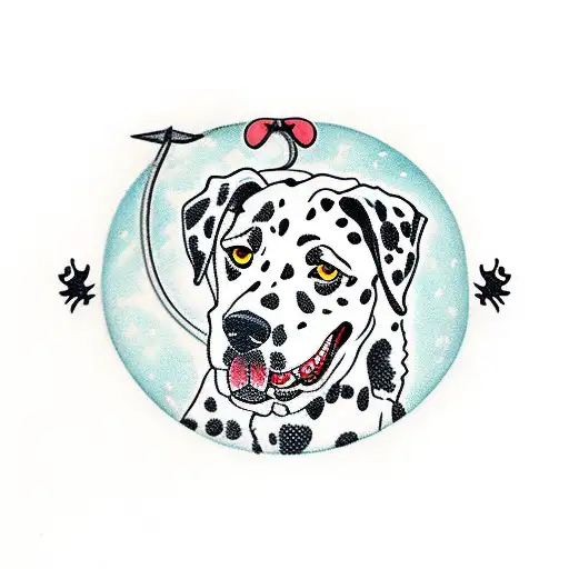 dalmatian climbing  tattoo design idea