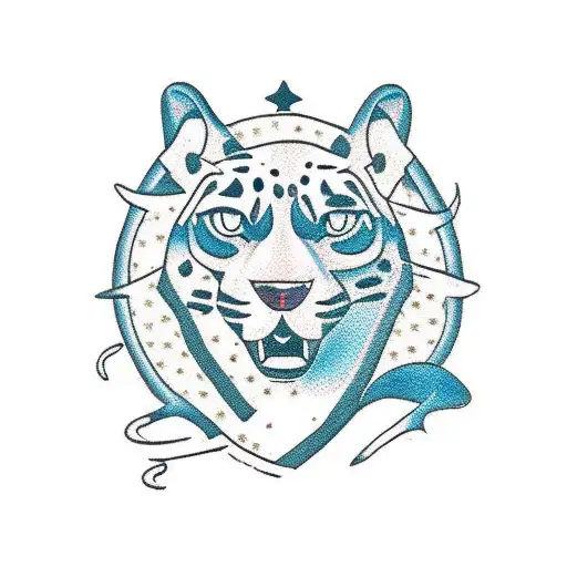 american traditional climbing panther but as a dalmatian  tattoo design idea