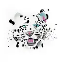 american traditional panther but as a dalmatian  tattoo design idea