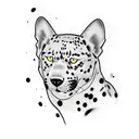 american traditional panther but as a dalmatian  tattoo design idea