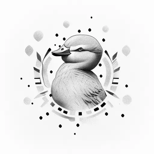 pato minimalista creado por una c y una d tattoo design idea