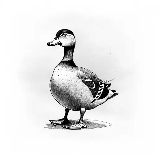 duck created with a C and a D tattoo design idea