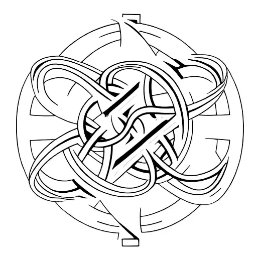 trinity knot cross tattoo design idea