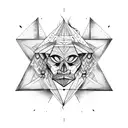 three inverted isosceles triangle with mayan kin tattoo design idea