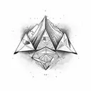 three inverted isosceles triangle with mayan kin tattoo design idea