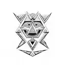 three inverted isosceles triangle with mayan kin tattoo design idea
