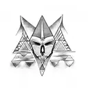 three inverted isosceles triangle with mayan kin tattoo design idea