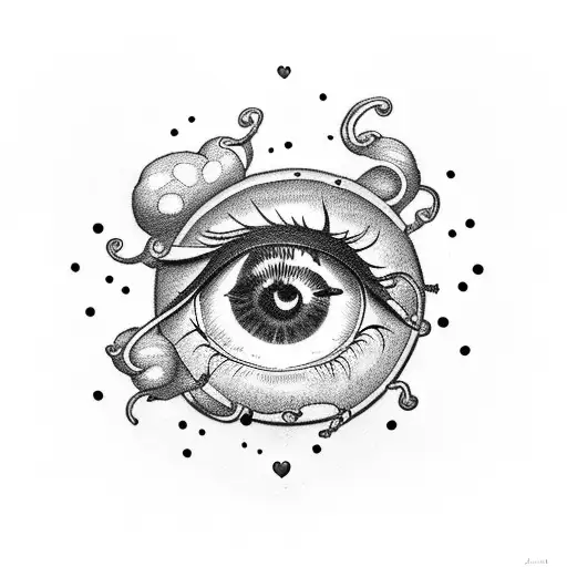 EYE STORM HEART ANCHOR tattoo design idea