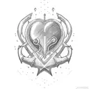STORM HEART ANCHOR tattoo design idea