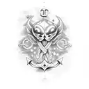 STORM HEART ANCHOR tattoo design idea