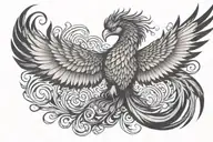 phoenix with blue flames tattoo design idea