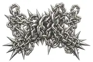 chains with spikes going tattoo design idea